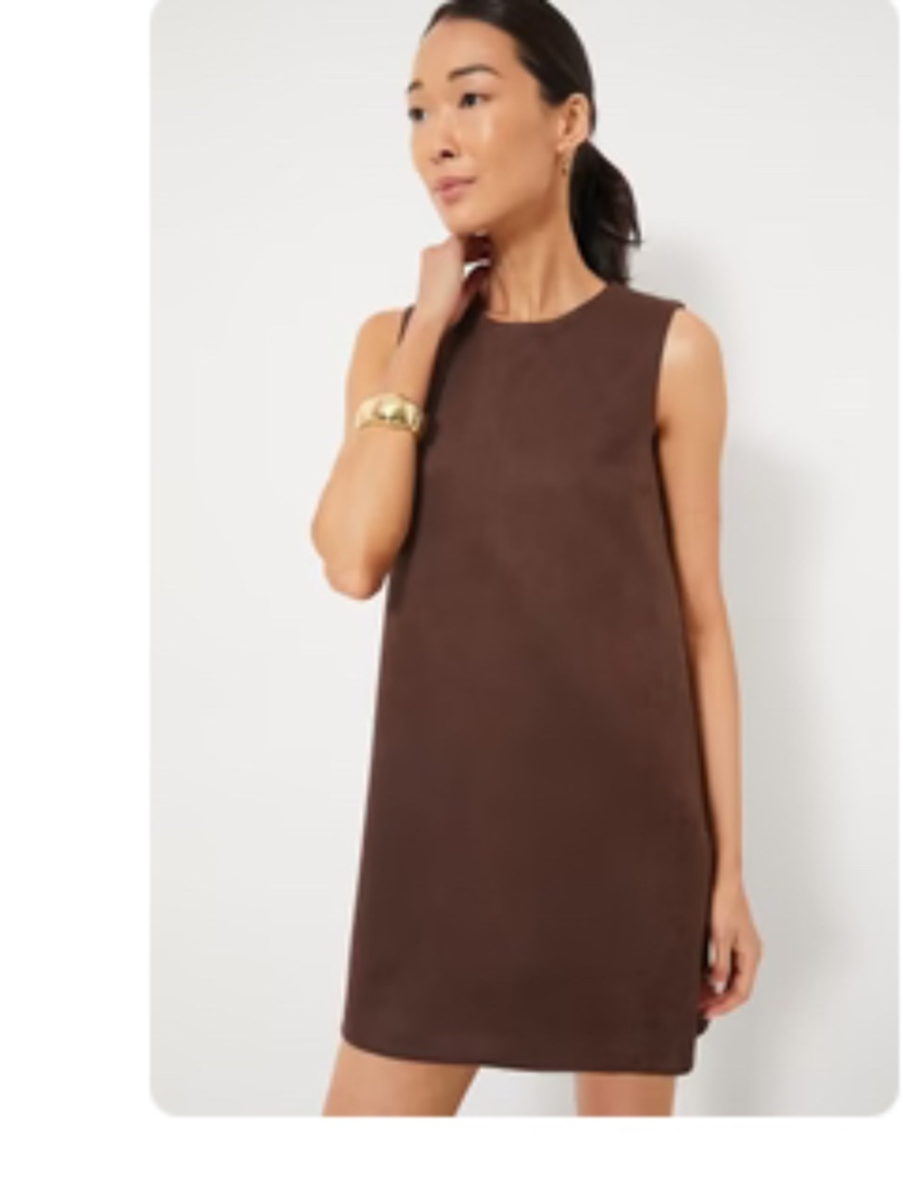 Hyacinth House for Tuckernuck Chocolate Faux Suede Billie Mini Dress